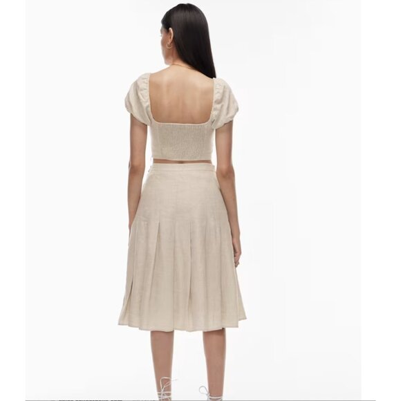 Aritzia- Wilfred Wander 100% Organic Linen Bustier Milkmaid Coquette Blouse XS - Picture 3 of 16